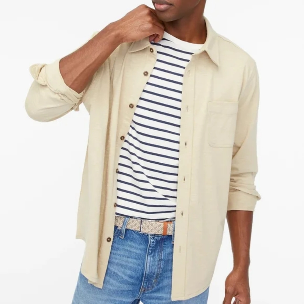Men's J. Crew Knit Button Down Shirt Size XXL New
